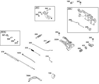 Controls Group Diagram and Parts List for 386447-0246-B5 200000 - 399999 Briggs and Stratton Engine